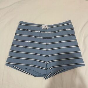 Parke Women's Blue Striped Shorts